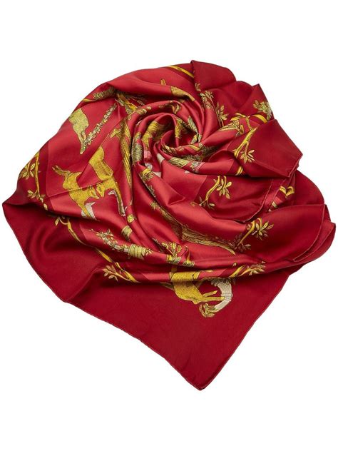 red hermes scarf|pre owned Hermes scarf.